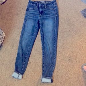 Stretchy mid length jeans